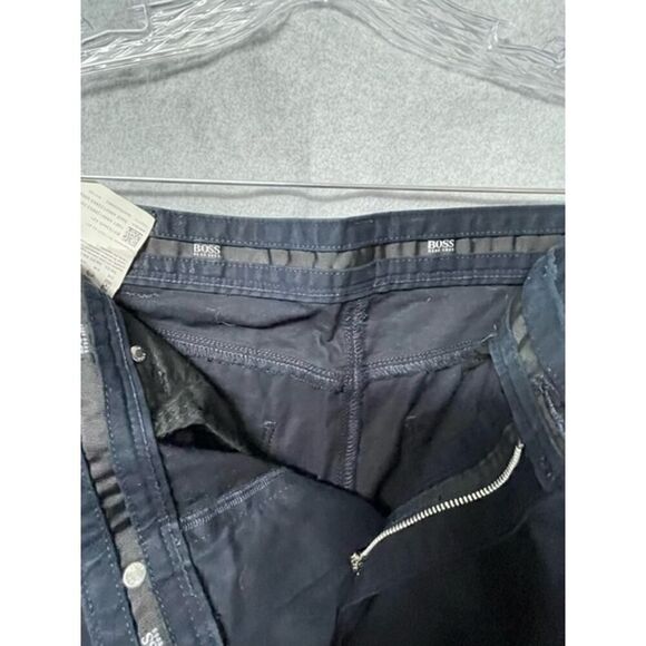 Hugo Boss Men's Navy Casual cotton Pants Silver  36 x 32 - Picture 7 of 8